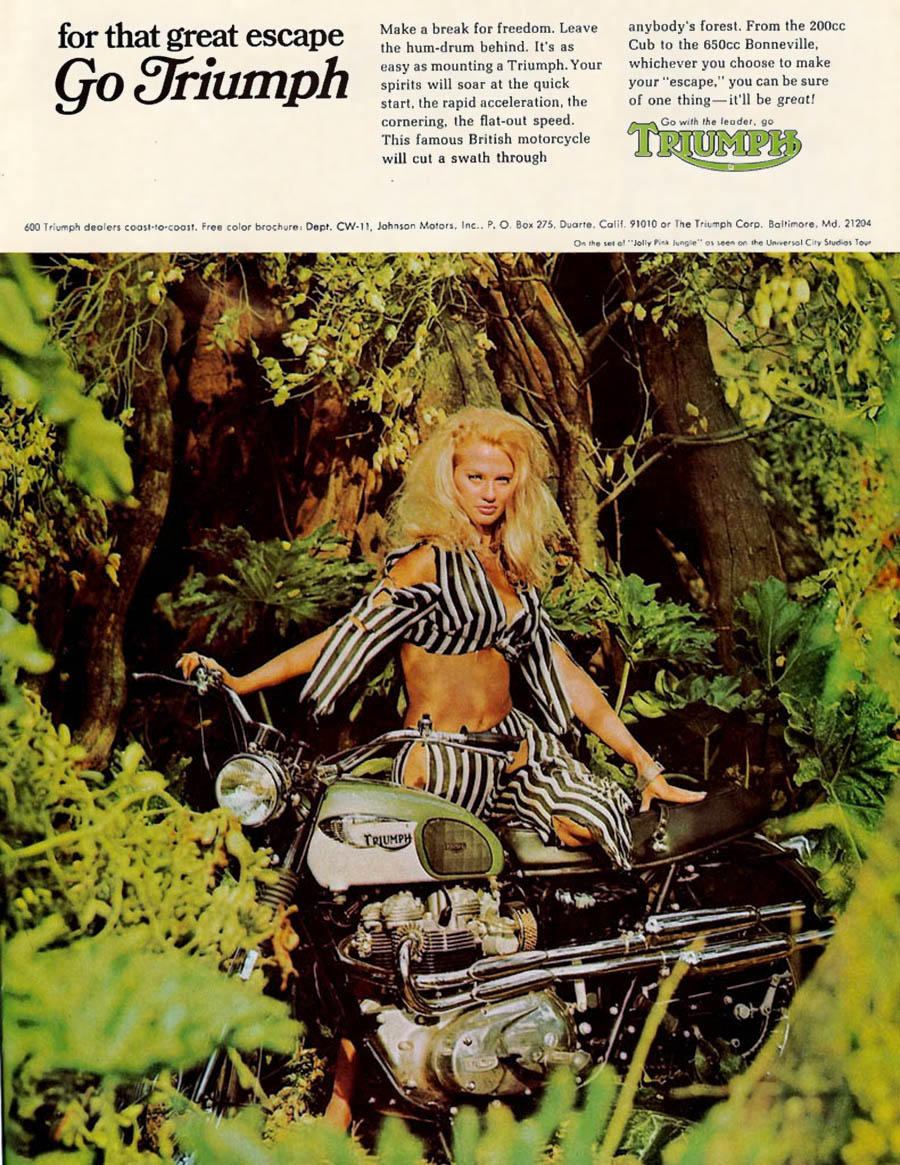 motorcycle advert vintate triumph