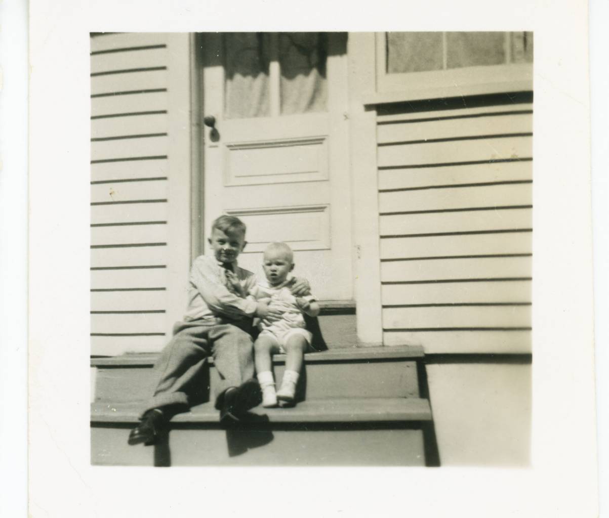 I think this is me (Ted Polhemus) with my mother's sister's son Chuck Tickner. I think this was in Union Center, New York, 1948