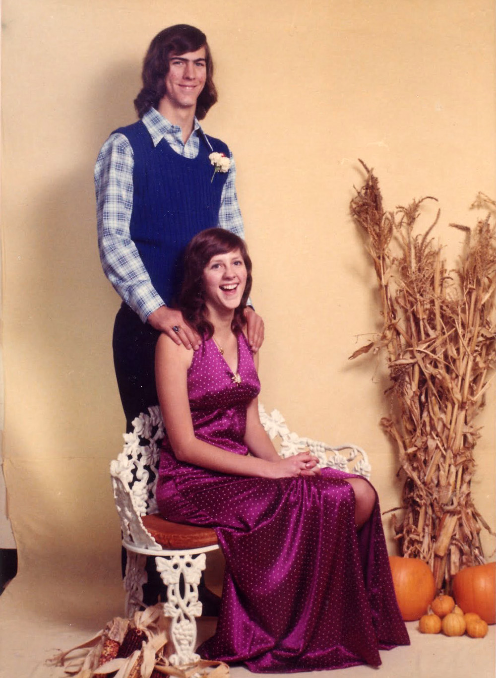 072_(found photo) 1974 photo of couple and a sheaf of wheat