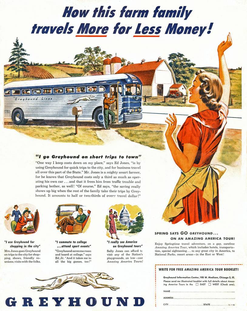 Details about   Vtg RARE 1940's 1950's  BUS LINE ADS Advertising GREYHOUND TRAILWAYS You choose 
