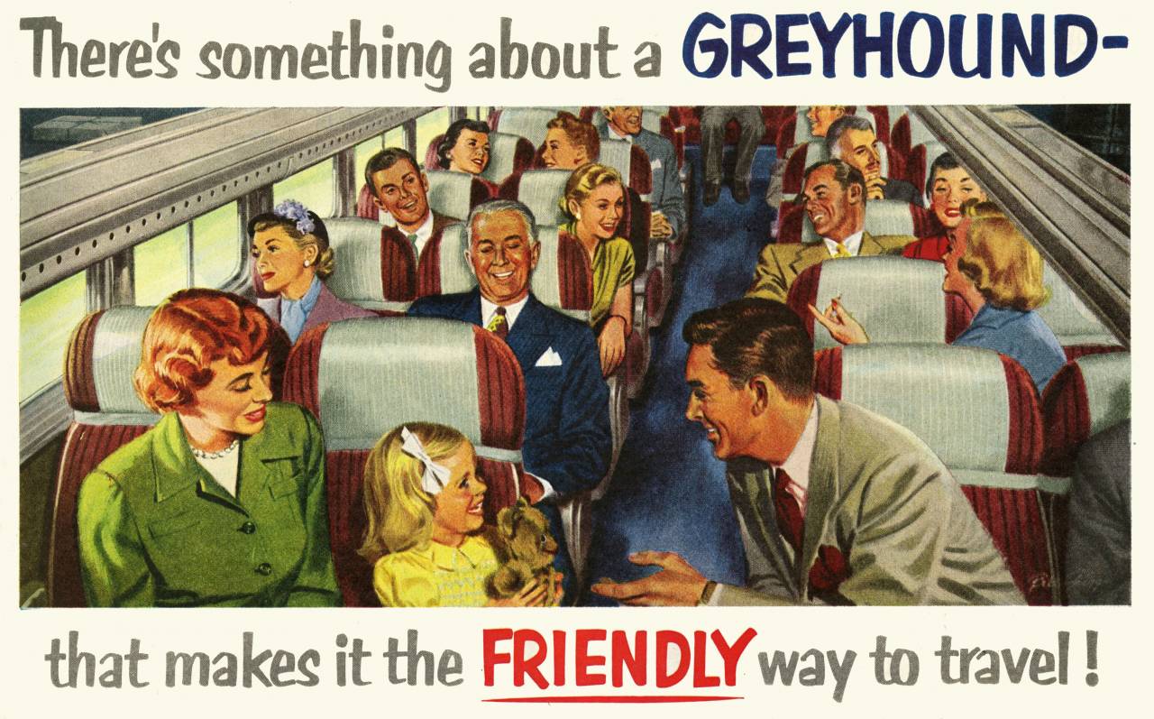 Greyhound bus ad from 1951