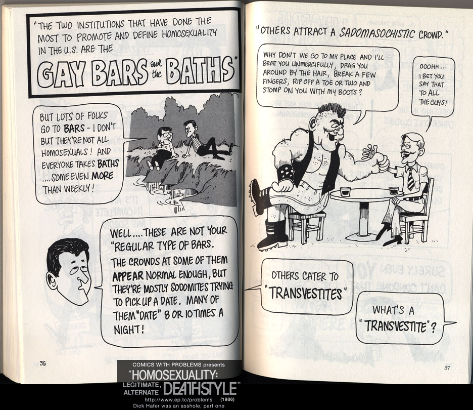 Dick Hafer 1986 gay comic sex 1986 Christian HOMOSEXUALITY LEGITIMATE ALTERNATE DEATHSTYLE