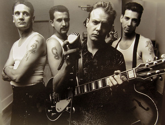 With other members of LA band Phantom 309, 1995.