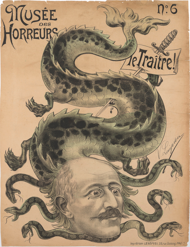 Dreyfuss, posters, anti-semitism. ‘They are everything art isn’t’ … a French antisemitic poster c.1899. Click here to see the full image Photograph: Philippe Delval/Collection Mémorial de Caen