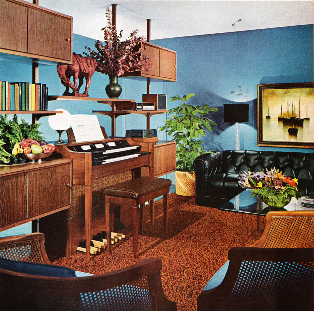 livnig room decor in the 60 s