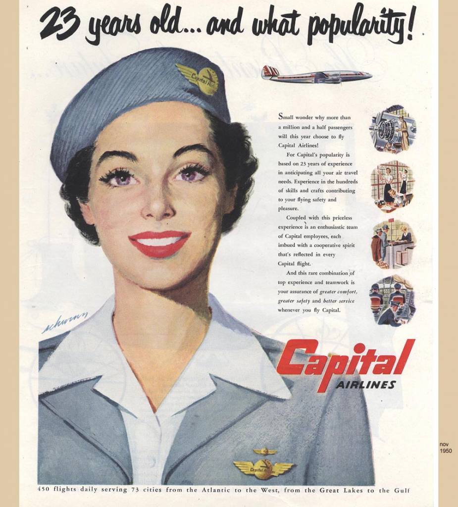 23 years old... and what popularity, Capital Airlines, November 1950
