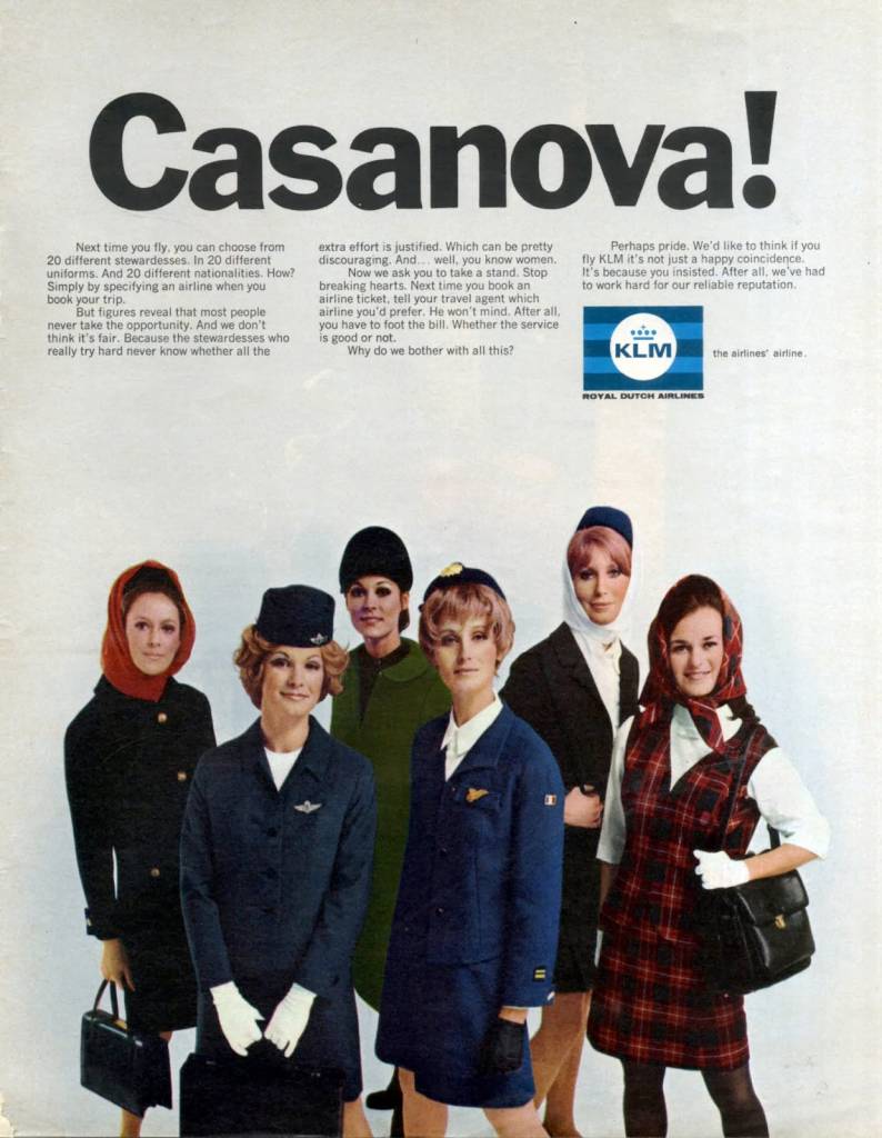 Casanova, KLM offers you a choice of stewardesses uniforms, June 1969