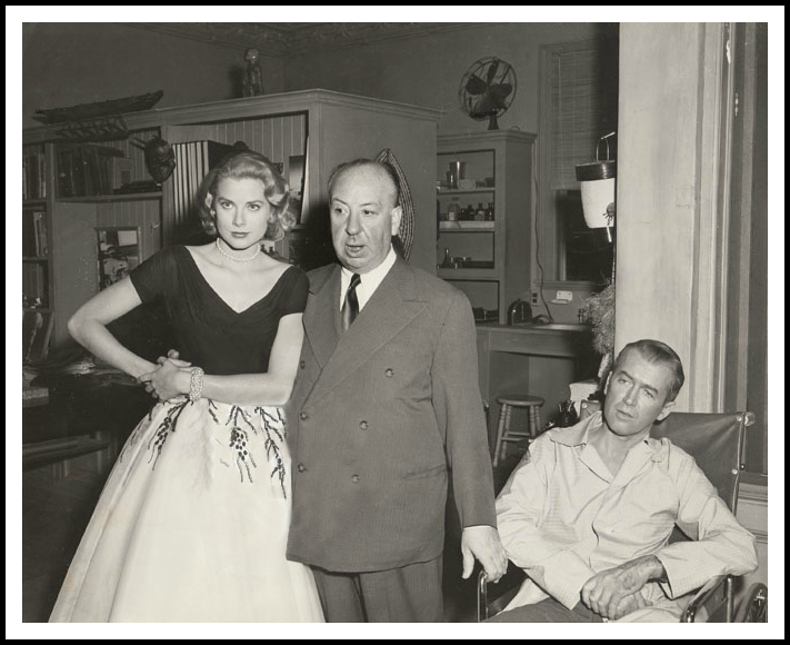 Grace Kelly, Alfred Hitchcock, Jimmy Stewart, Rear Window