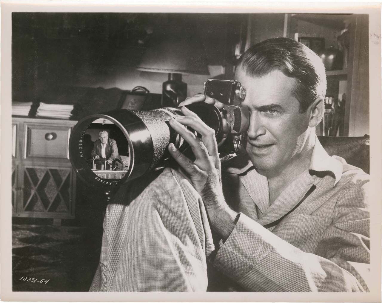 James Stewart in Rear window directed by Alfred Hitchcock, 1954