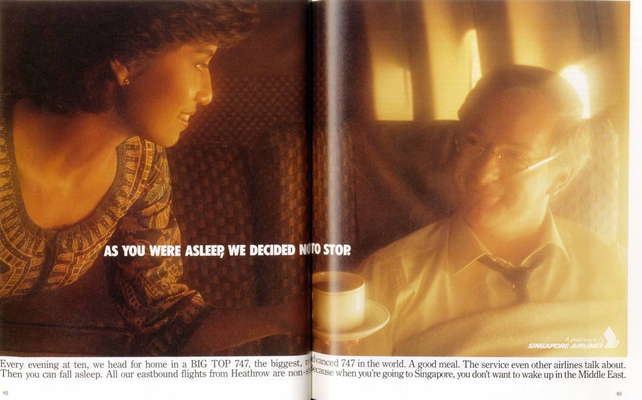 Singapore Airlines, As you were asleep we decided not to stop, April 1986