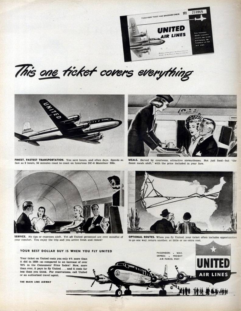 This One Ticket covers Everything, United Airlines, April 1949