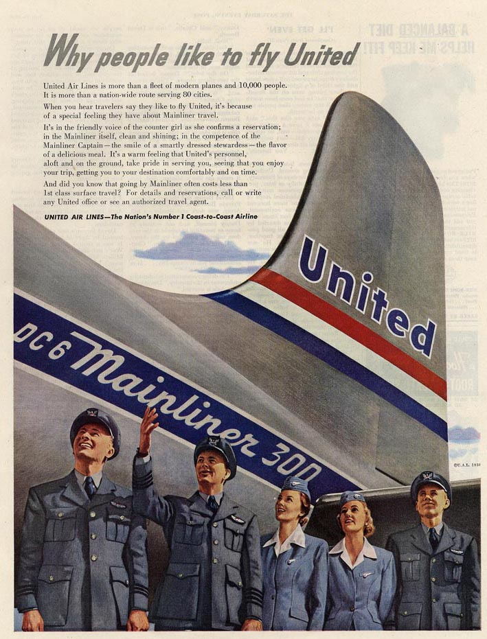 Why people like to fly United, July 1950