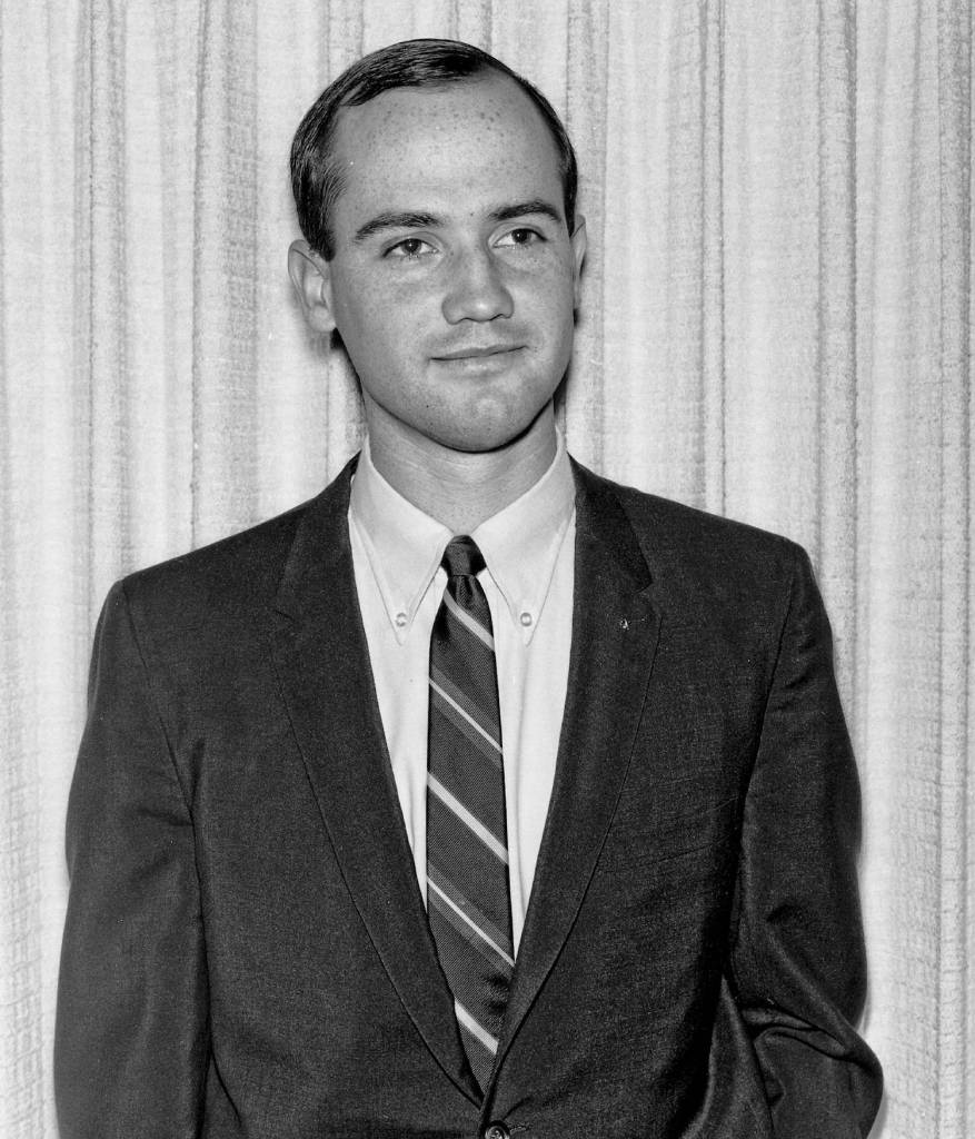 Dec 1966--Bob dressed to be a student politician, Fresno State College