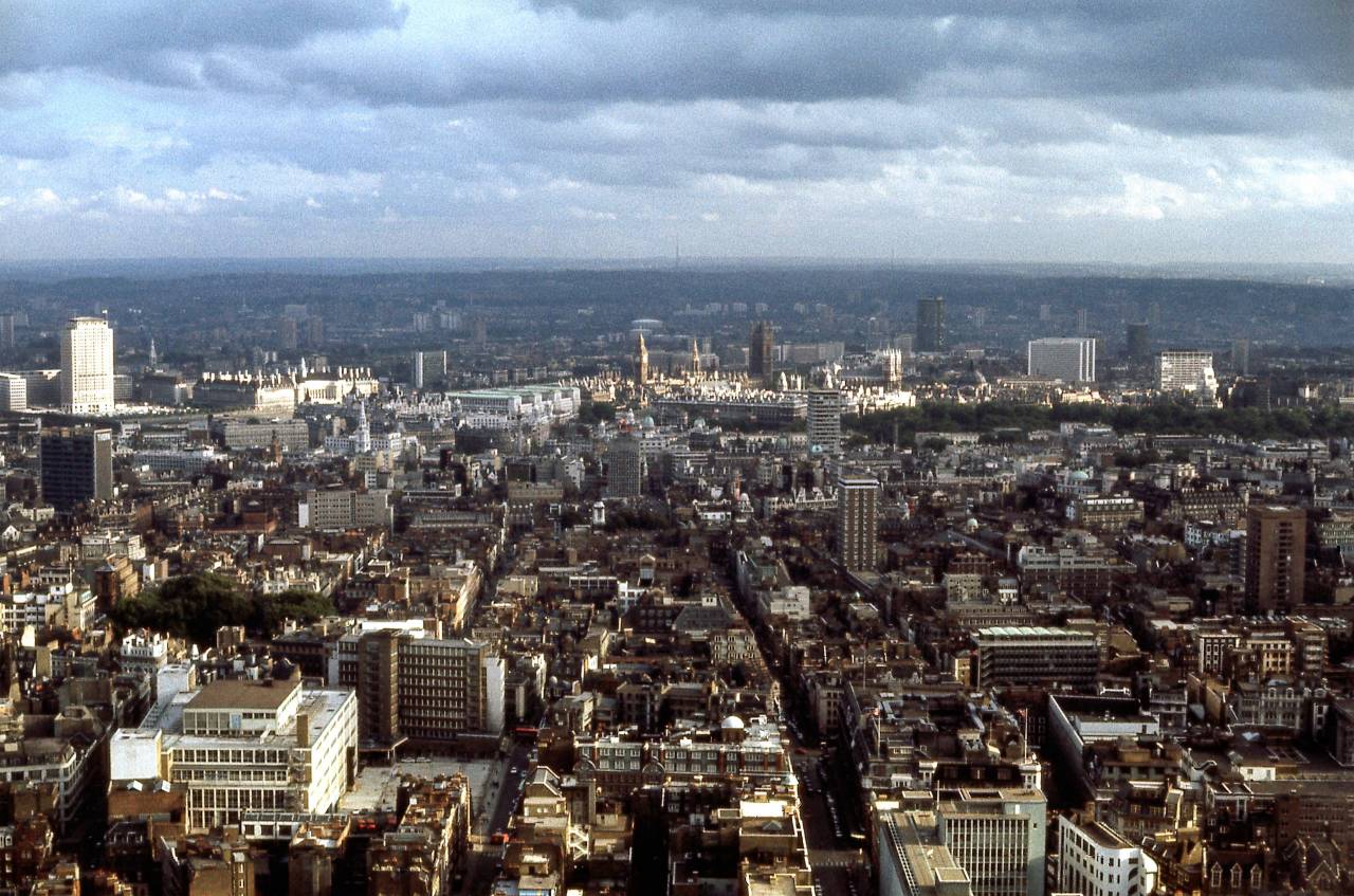 View from the Post Office Tower, London 1970 a