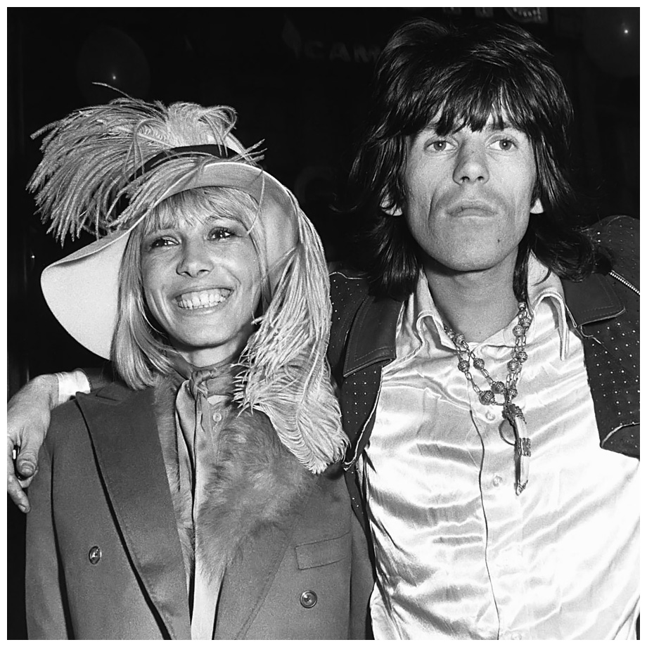 Keith Richards of The Rolling Stones at the London premiere of the Beatles film Yellow Submarine with his girlfriend Anita Pallenberg 1968