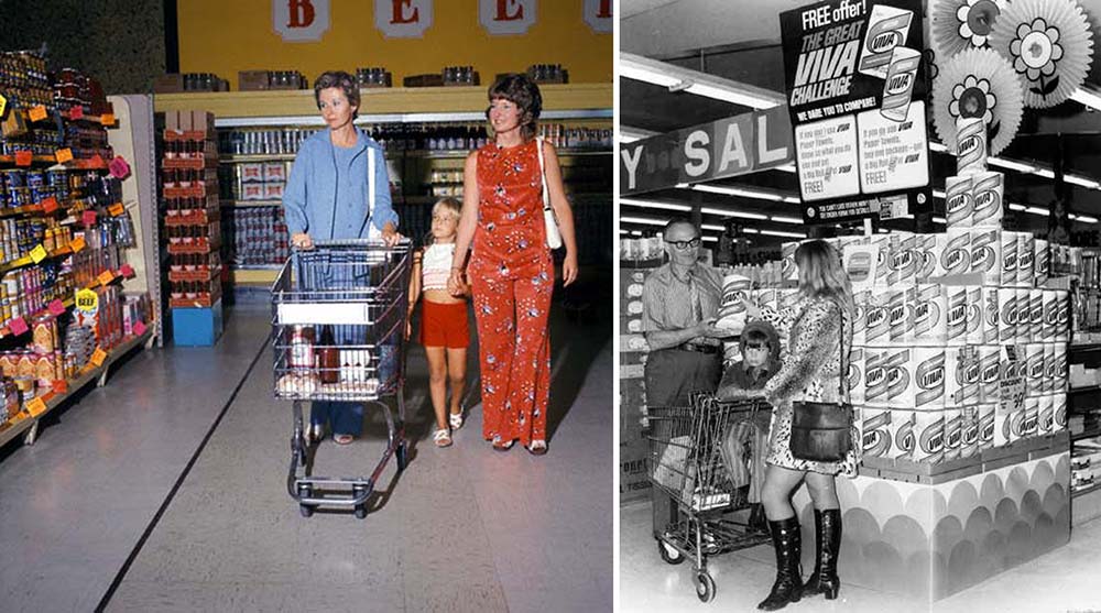 grocery shopping vintage