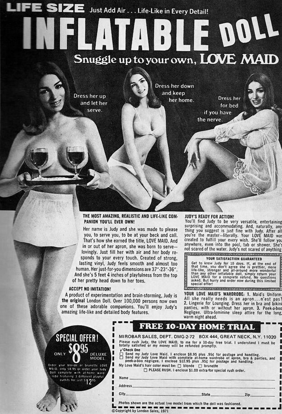 Meet the Girl of Your Dreams... Just Add Air (Vintage Inflatable Love Doll  Advertising) - Flashbak