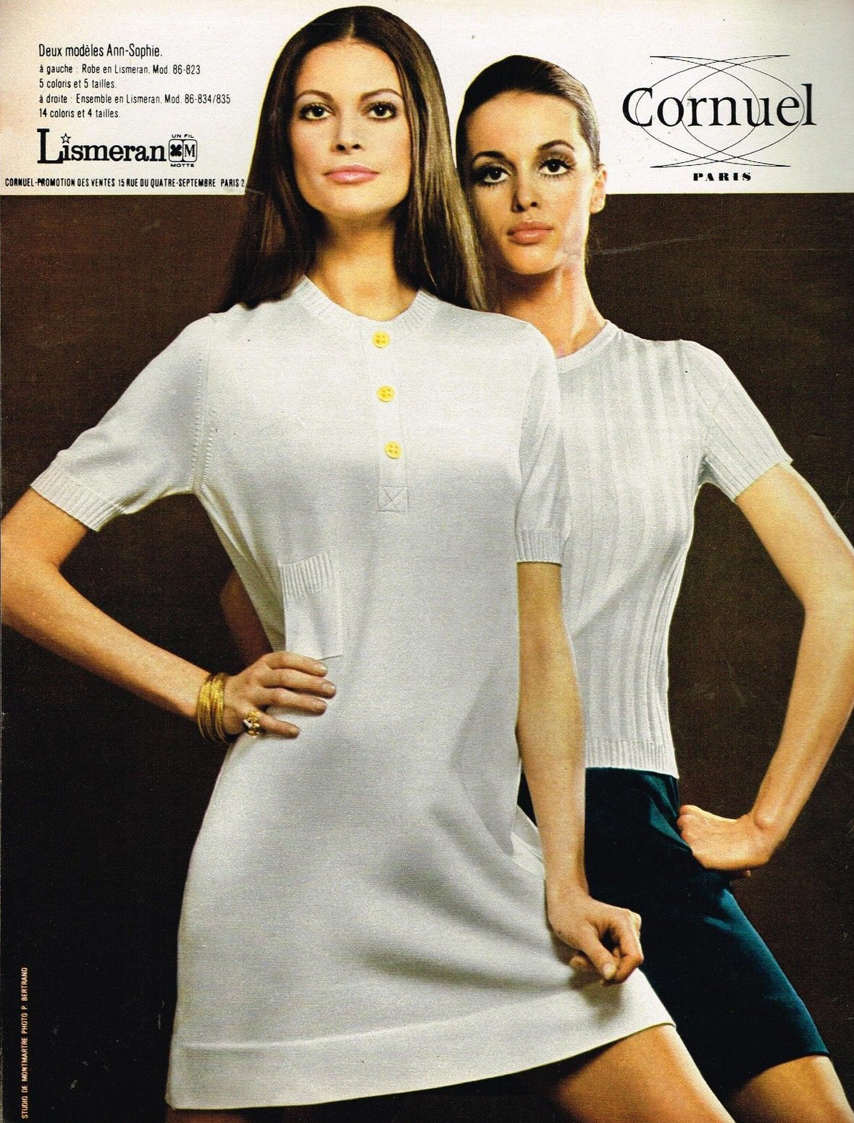 1969 Pret à porter Robe Cornuel par Lismeran
