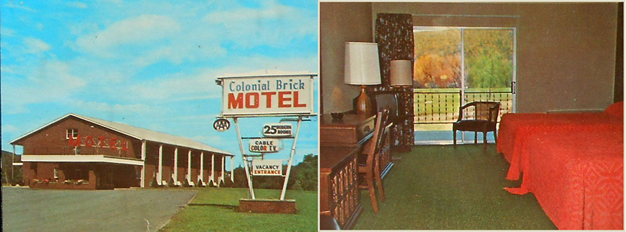 1970s Colonial Brick Motel C. H. Hinkley Great Bend Exit I-81 Hallstead PA