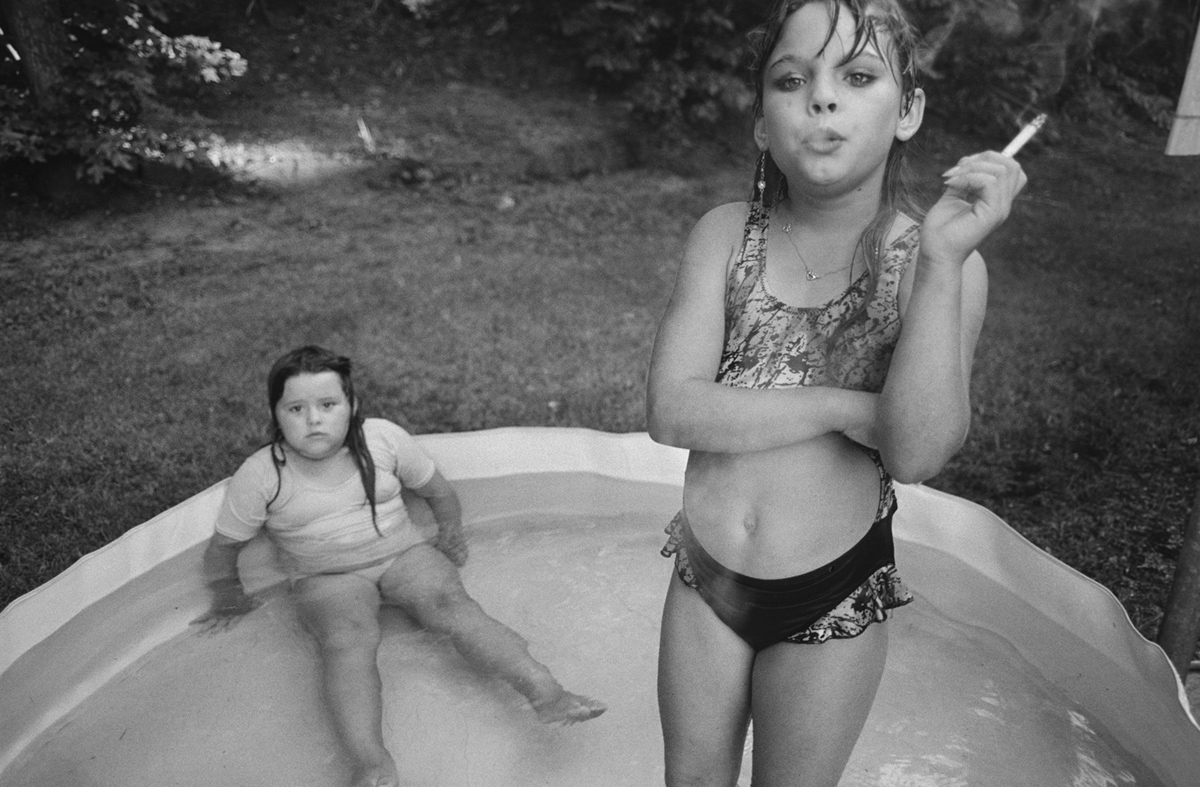 Amanda and her cousin Amy in Valdese, North Carolina, in 1990