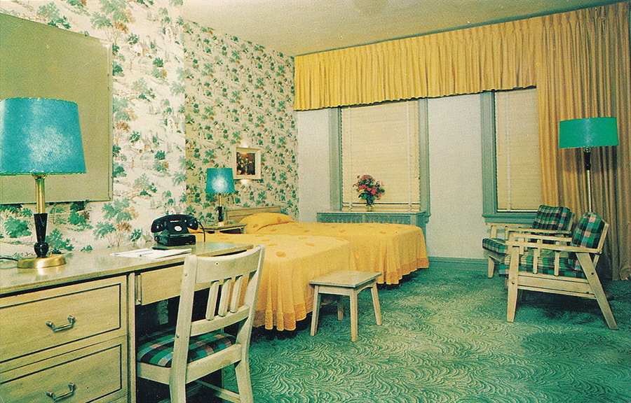 A Look Inside Hotel Motel Rooms Of The 1950s 70s Flashbak   Bay City MI 1960s INTERIOR Downtowns POPULAR MODERN Wenonah Hotel 