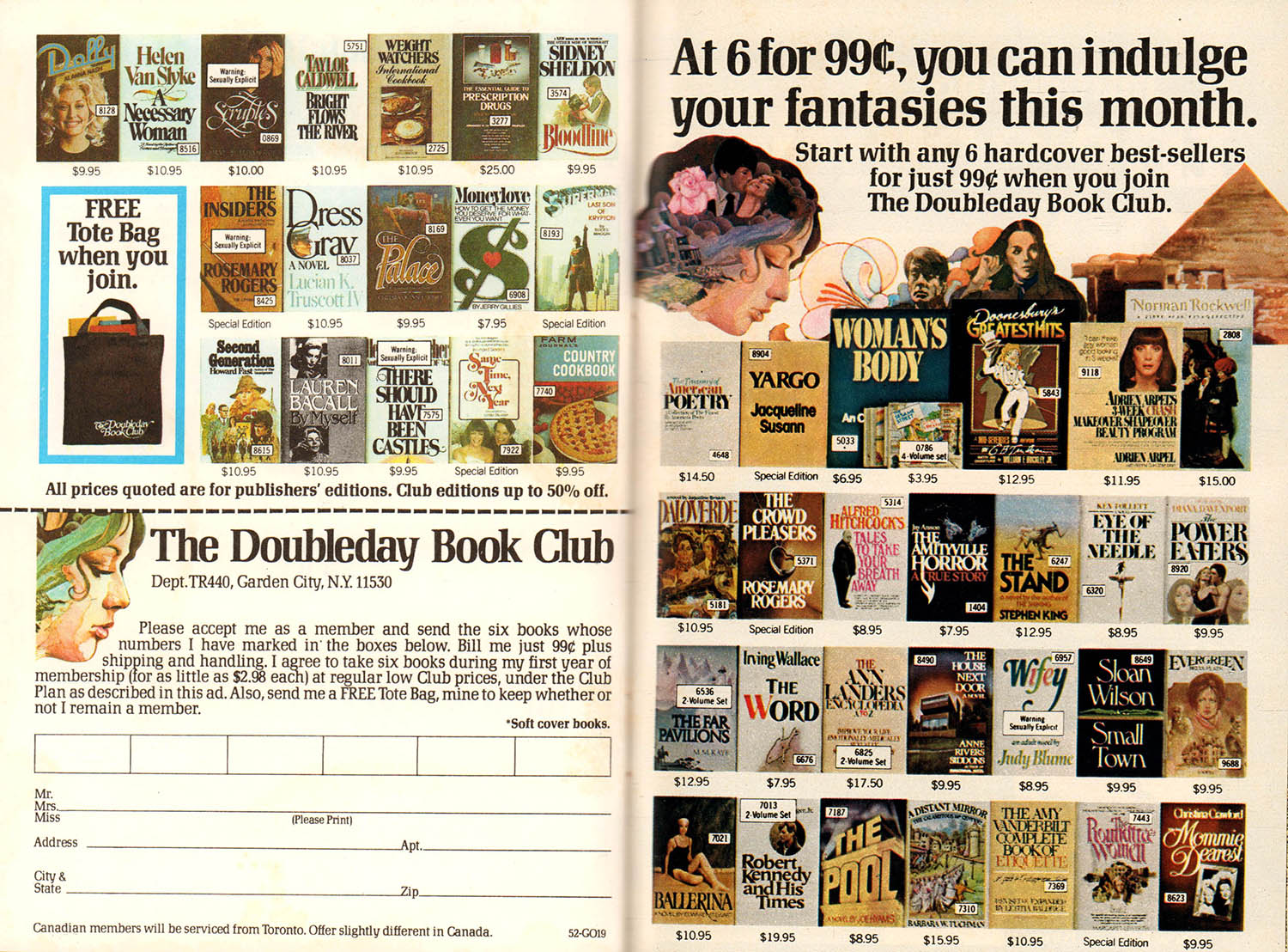 Doubleday book club advert vintage