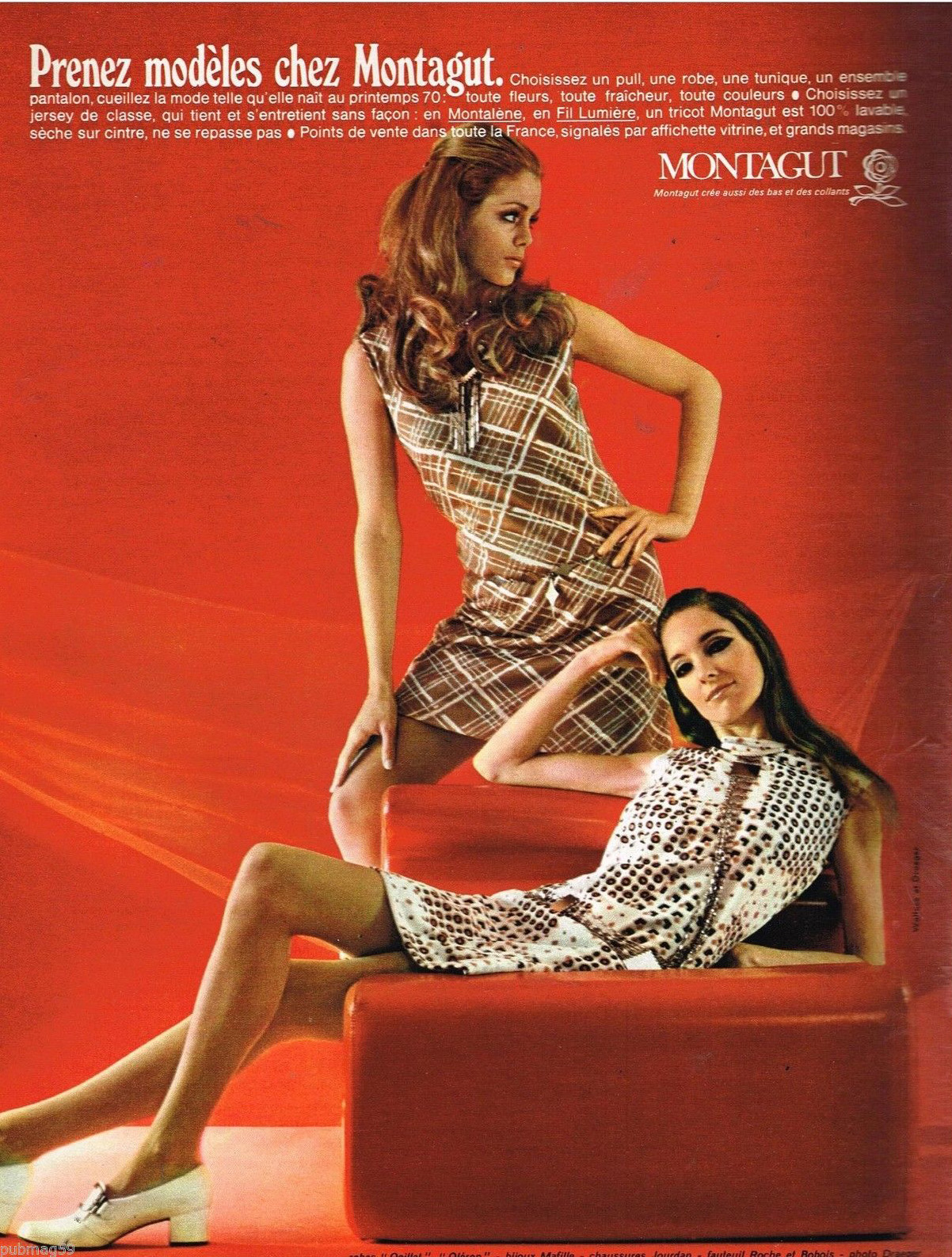 Publicité Advertising 1970 Pret à porter les Robes Montagut