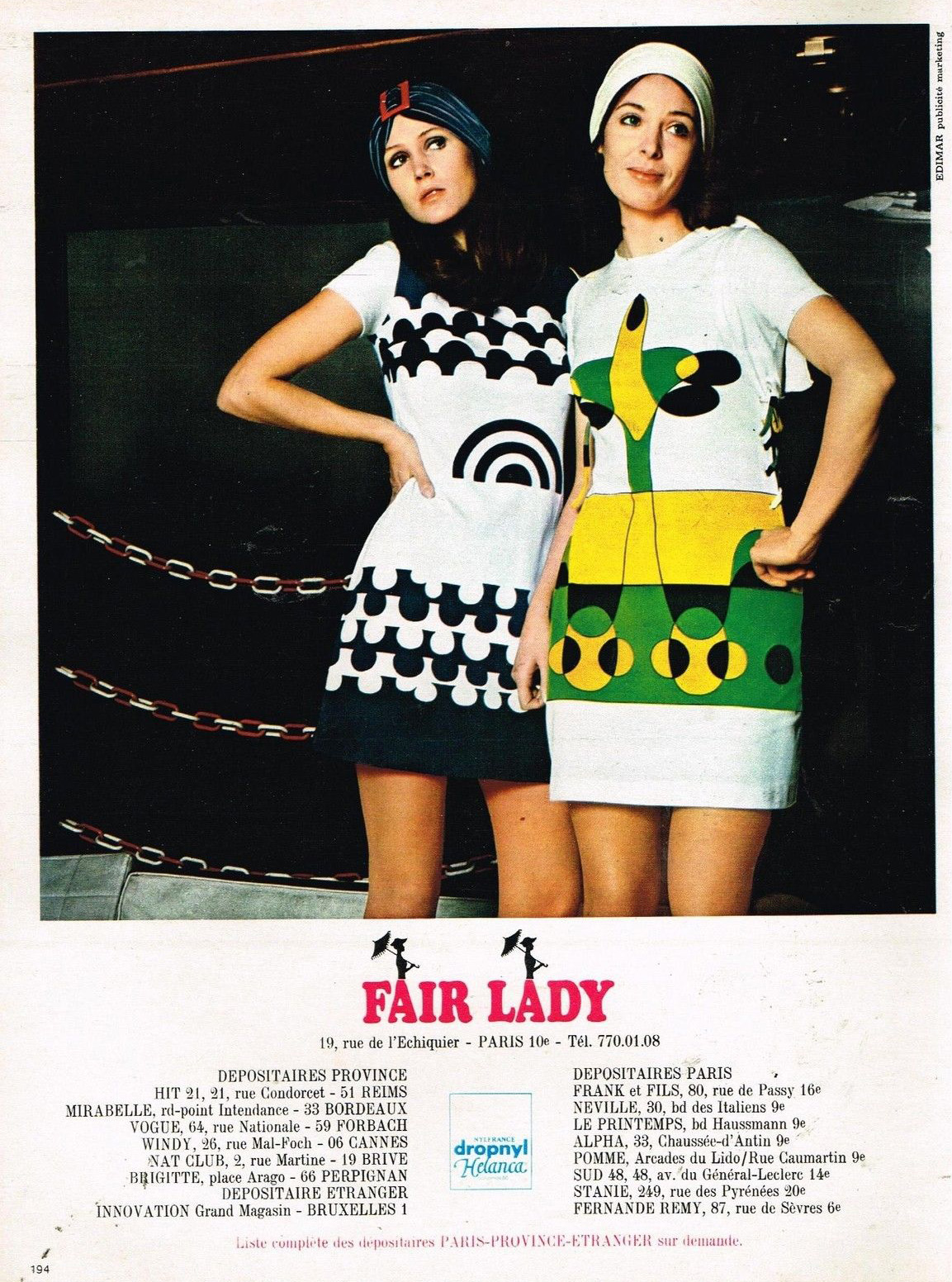 Publicité Advertising 1970 Pret à porter les robes Fair Lady