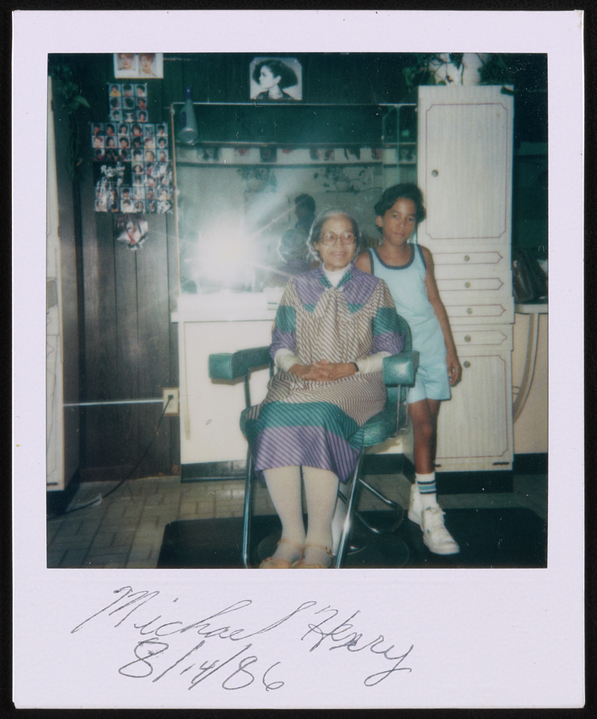 Rosa Parks at a beauty salon, possibly Jacksonville, Florida, 1986
