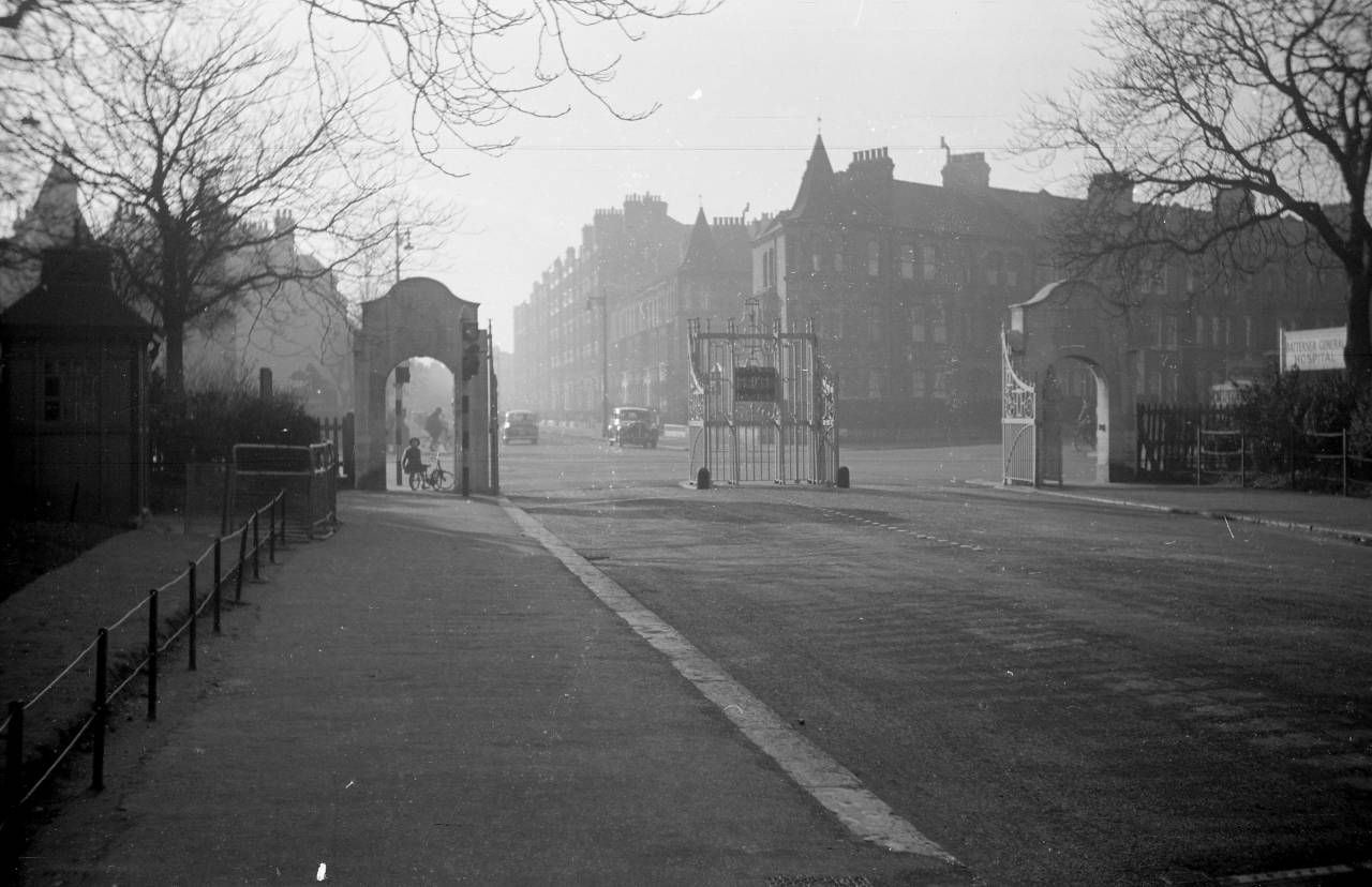 South-West corner of Battersea Park. A sunny winter day in the late 1950s