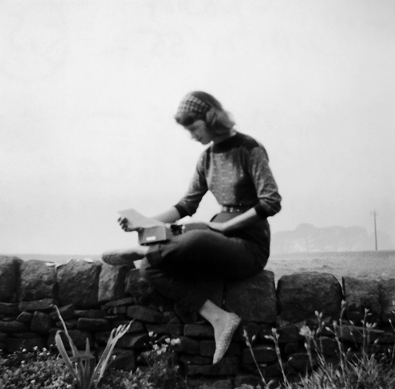 Sylvia Plath with typewriter in Yorkshire, September 1956 Photograph: Elinor Friedman Klein/Mortimer Rare Book Room, Smith College, Northampton, Massachusetts