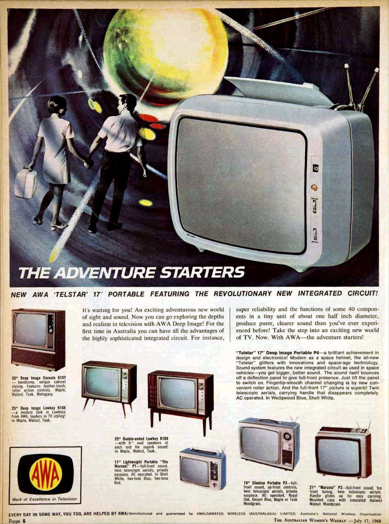 Image of French advertisement for Continental Edison tv set 1966