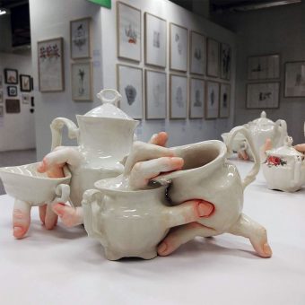 Artist Ronit Baranga’s Anatomical Tableware Creeps Across Teatime