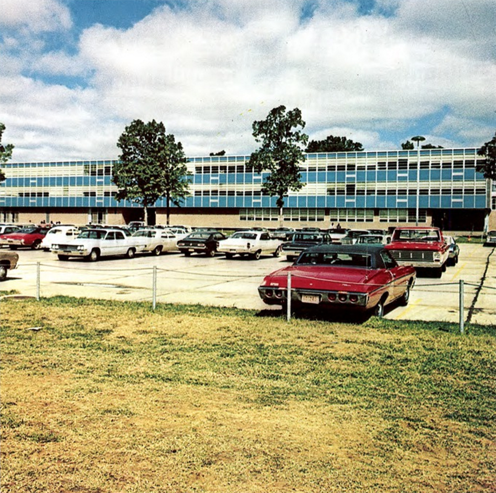 school parking lot 1971