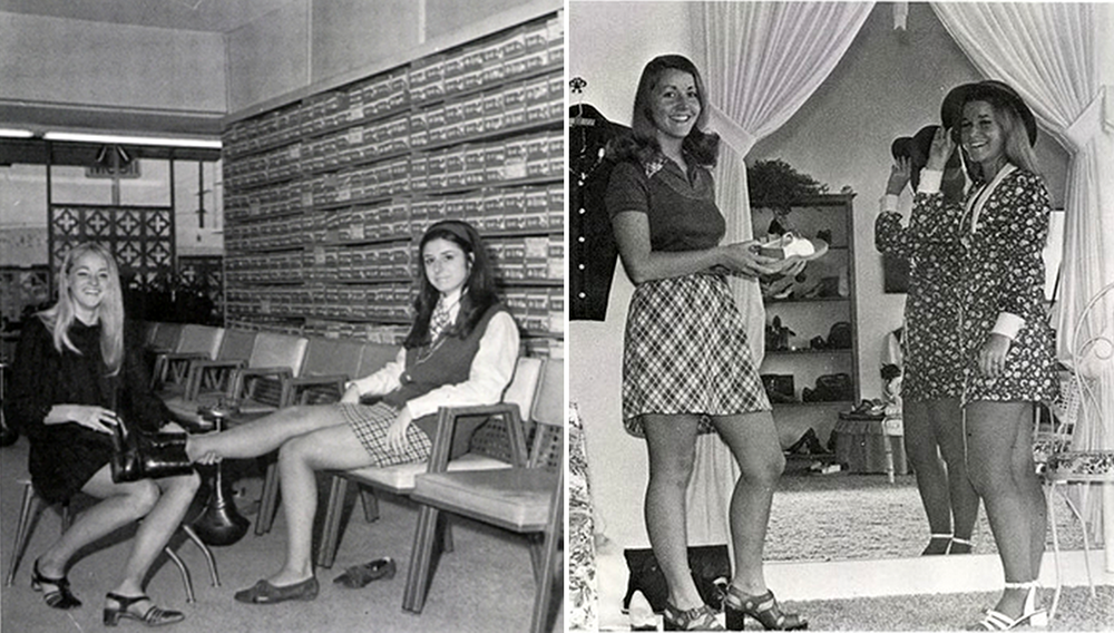 vintage sales girl shoe store