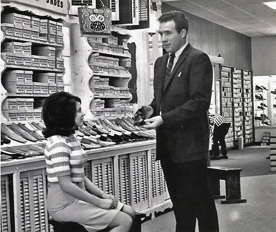 vintage shoe salesman