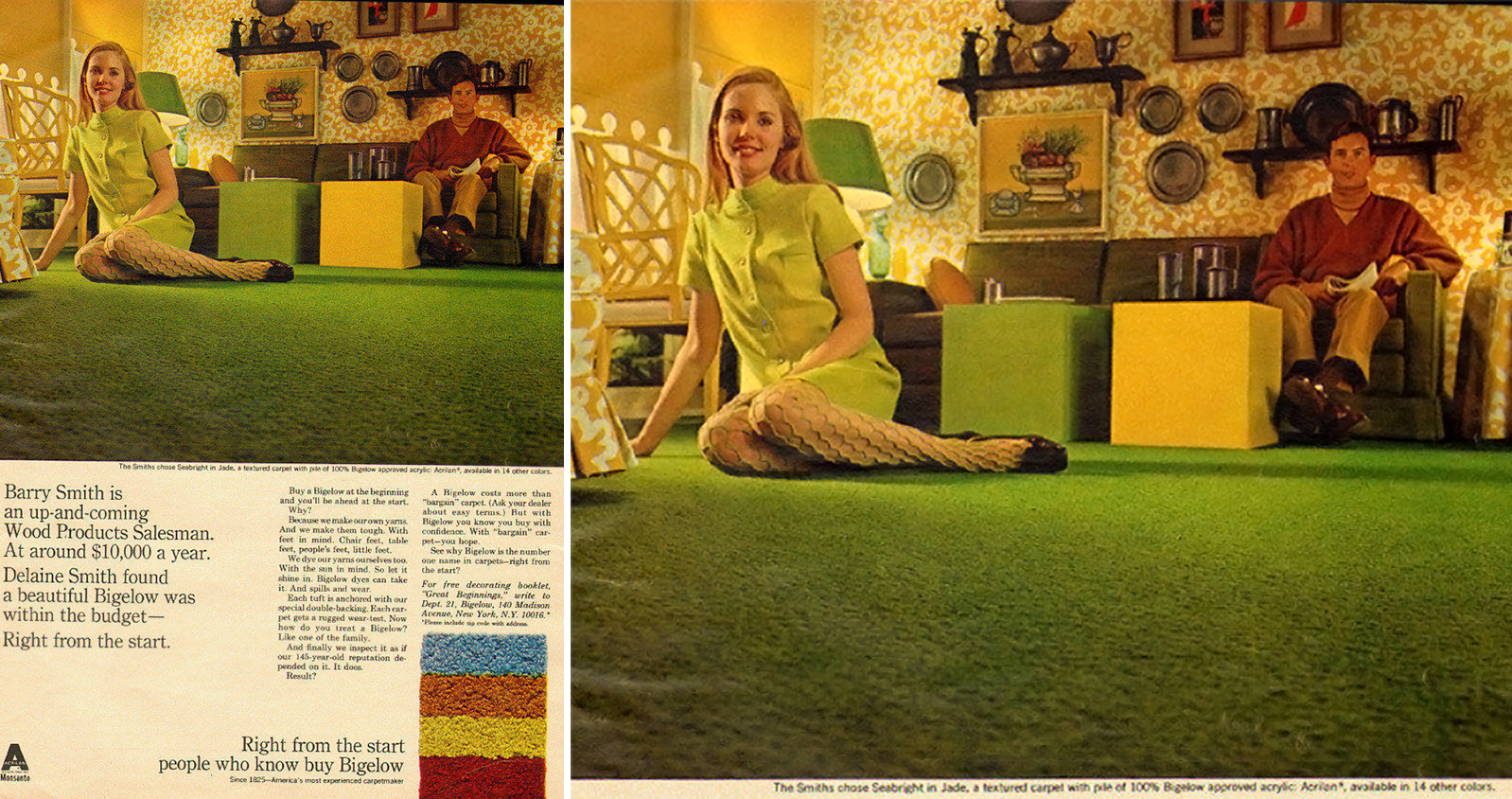 Selling Harvest Gold Shag Carpet Ads From The 1960s 1970s Flashbak   1969 Carpet Ad 2 