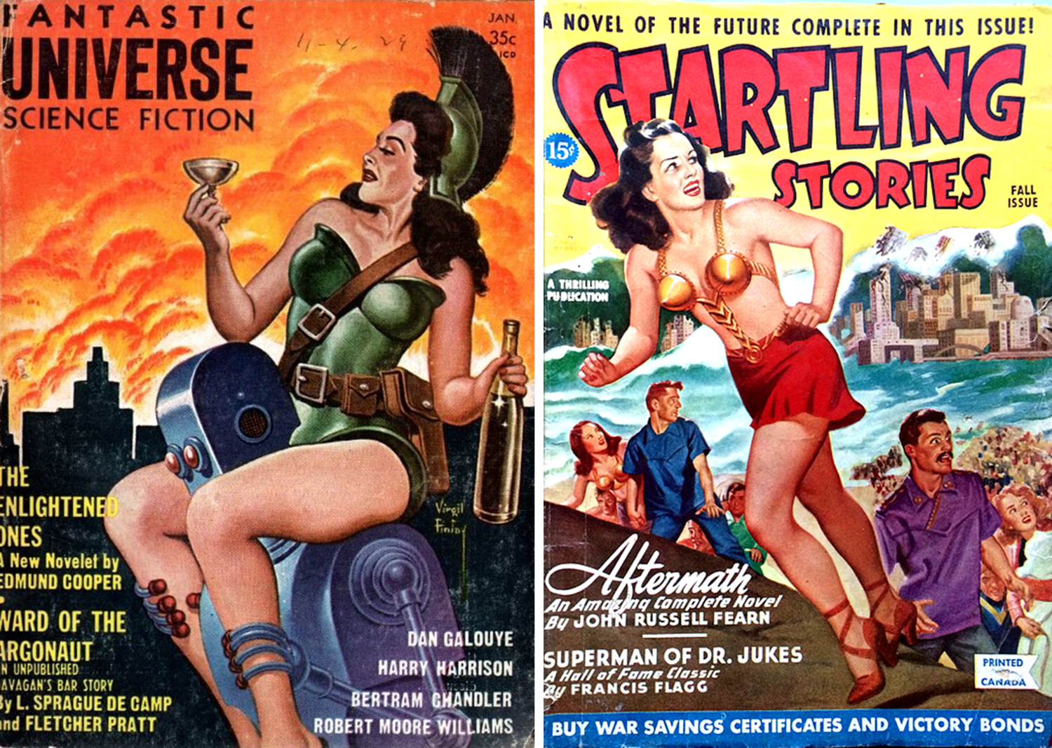 Metallic Bras From Space! Sci-Fi Pulp Ladies & Their Shiny Metal