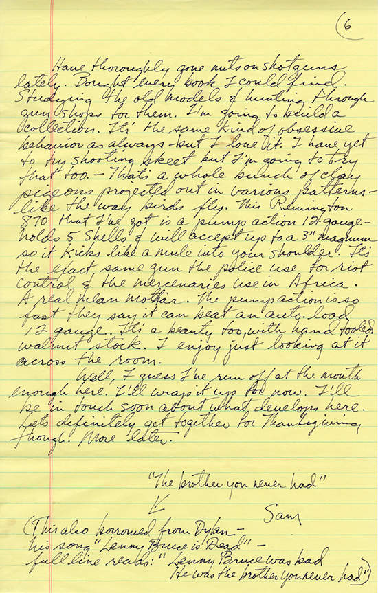 Letter_1972 sam shepherd brother