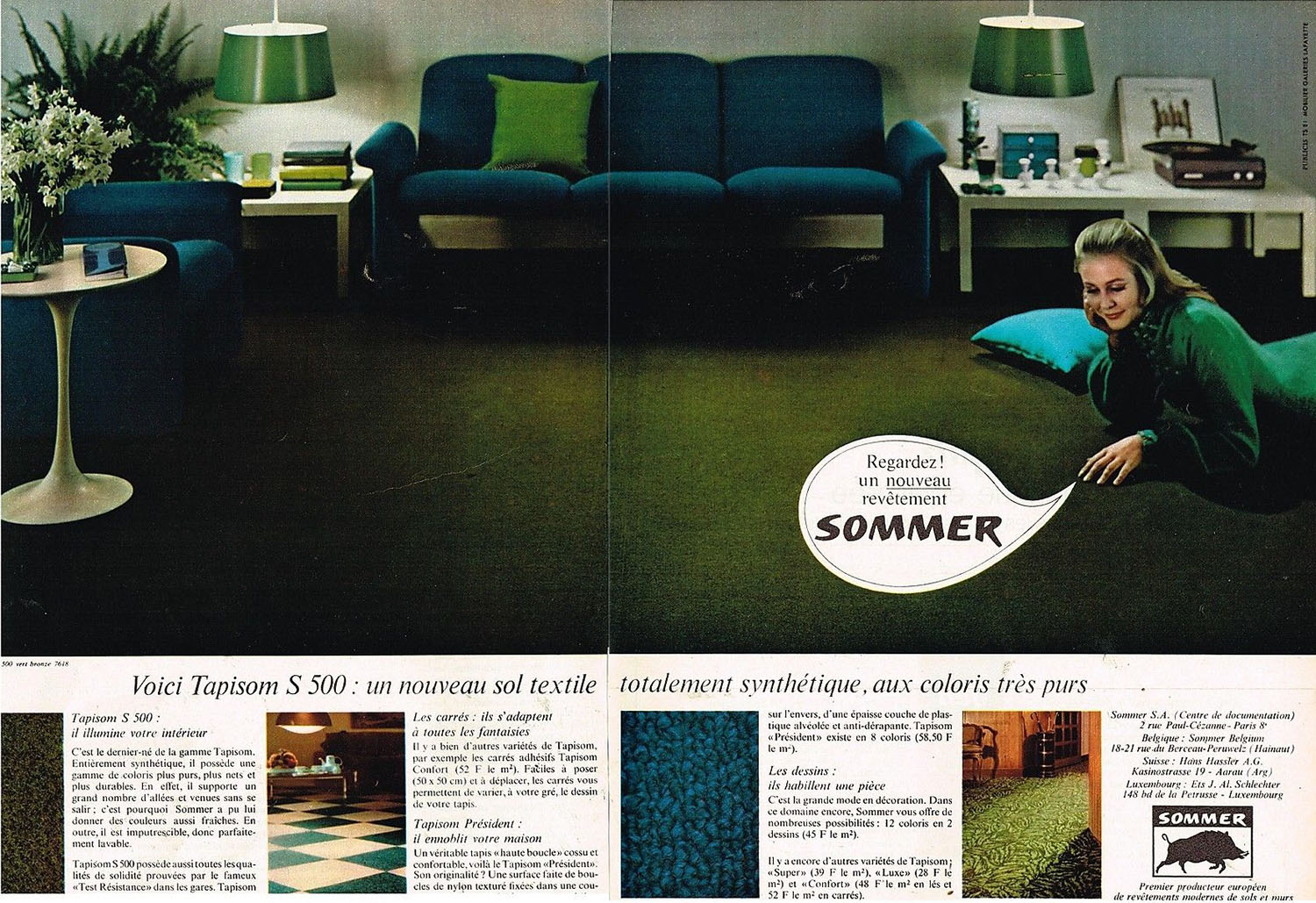 Publicité Advertising 1968 (2 pages) Le Revetement de sol Sommer