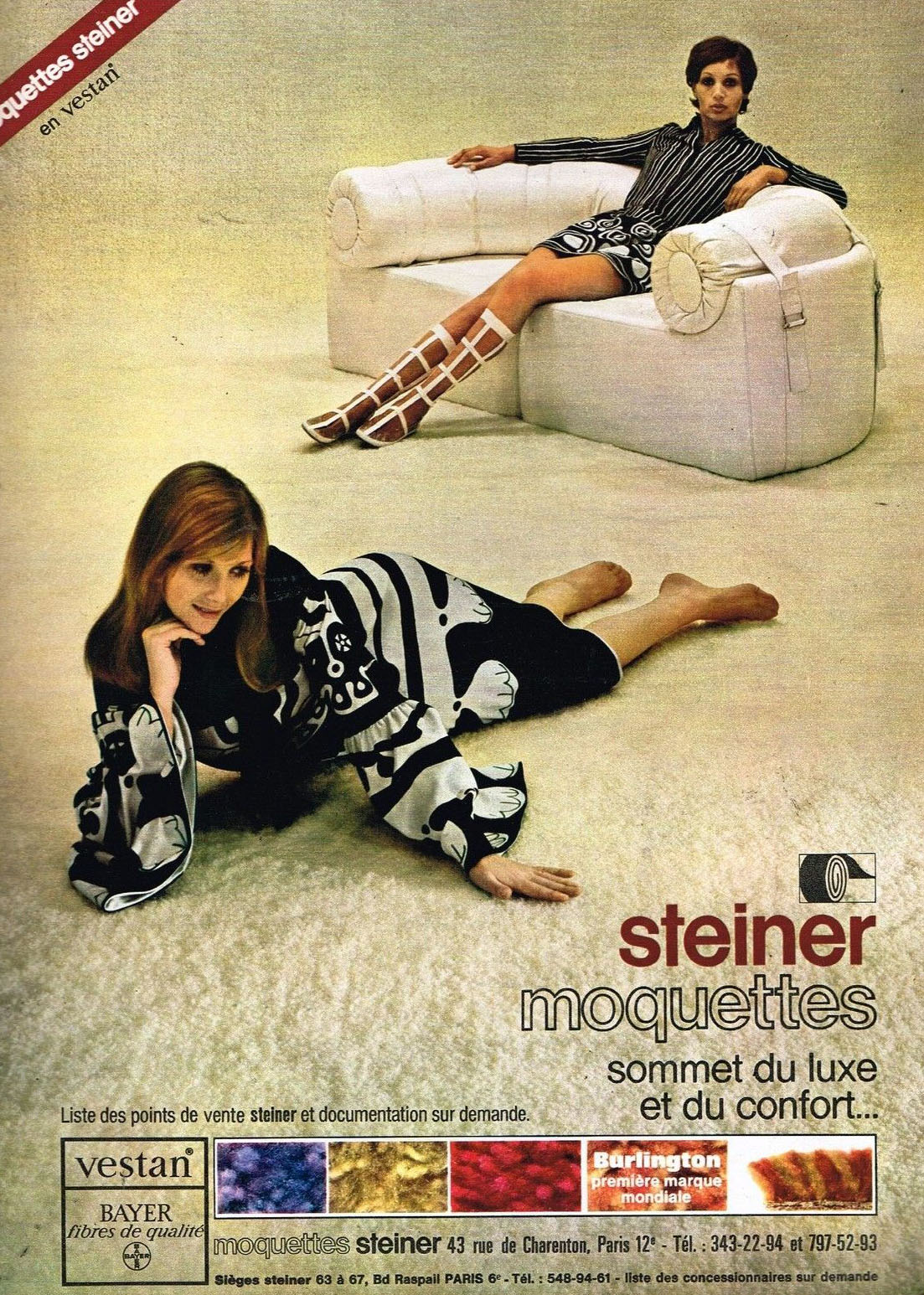 Publicité Advertising 1970 Les Moquettes Steiner