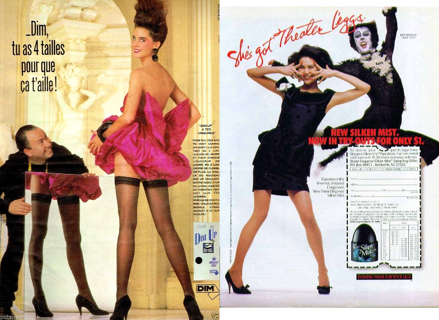 Publicité advertising 1987 Les Bas et Collants Dim Up