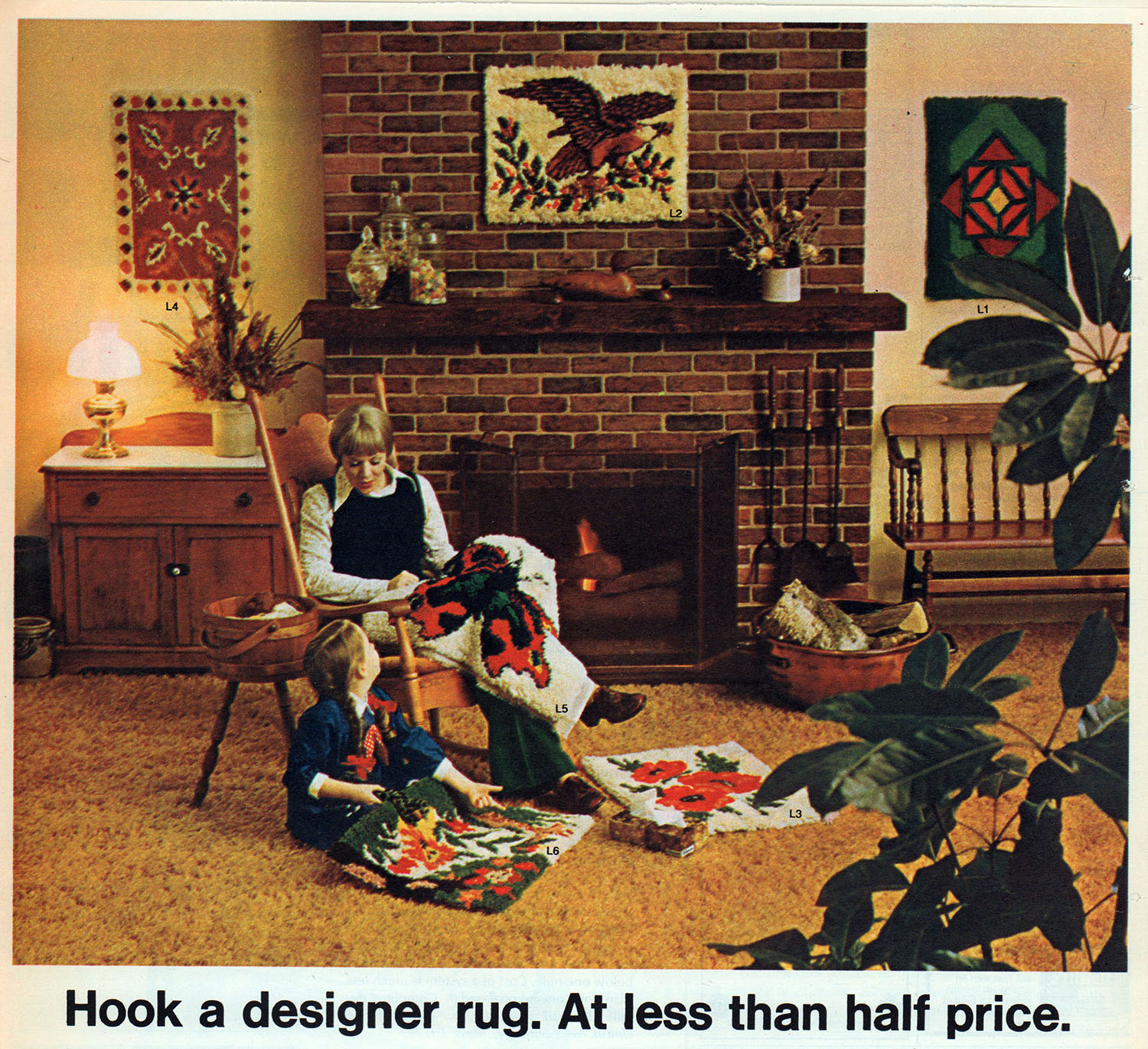 crochet rug vintage ad
