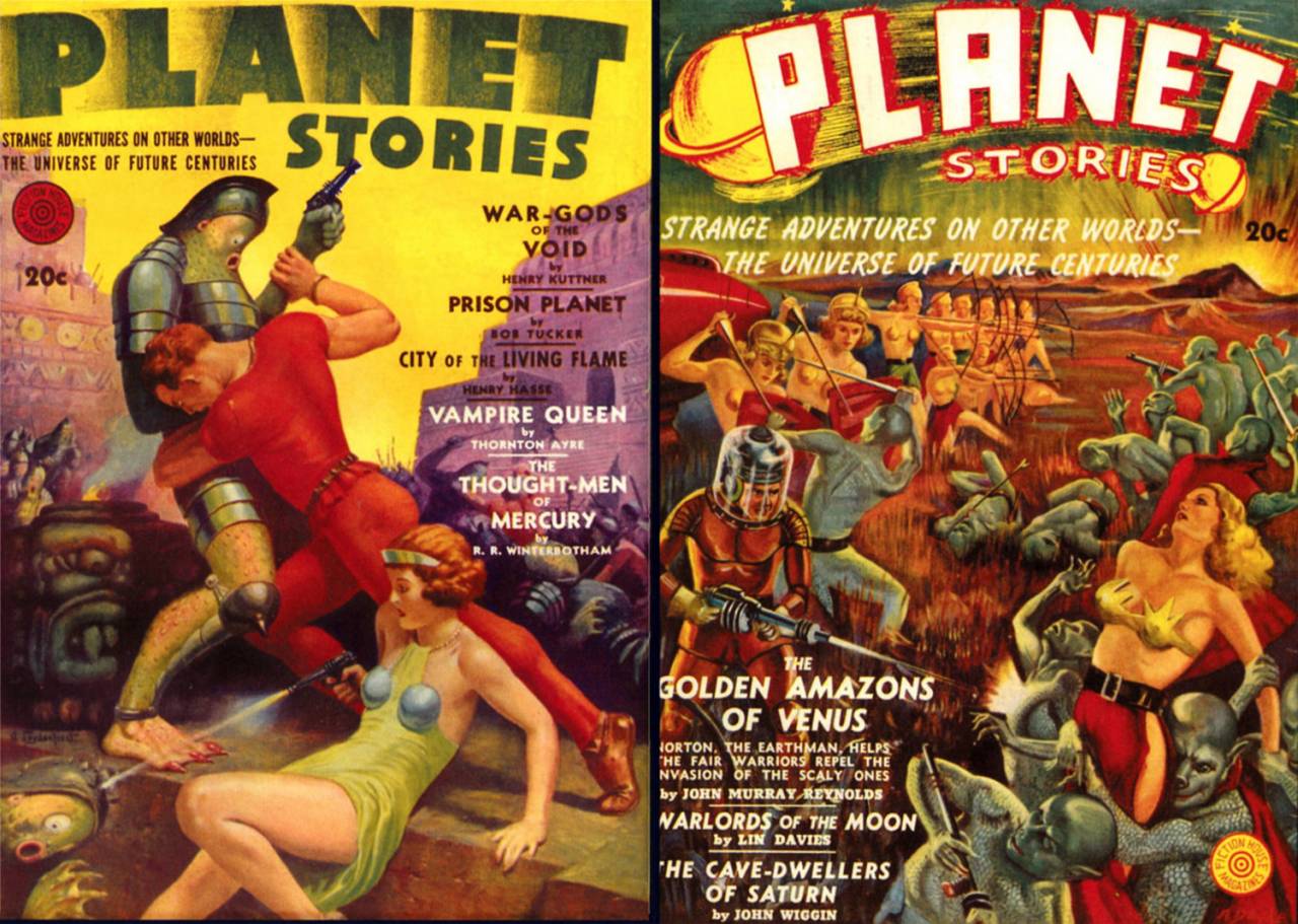Golden Amazons of Venus Planet Stories New Metal Sign Science Fiction Artwork 