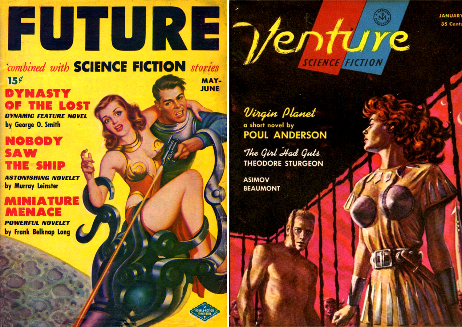 Metallic Bras From Space! Sci-Fi Pulp Ladies & Their Shiny Metal