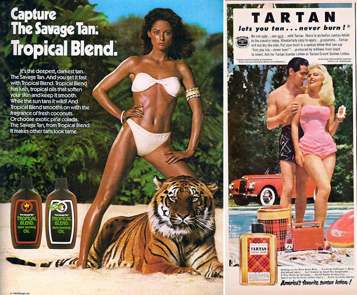 tan advertising vintage