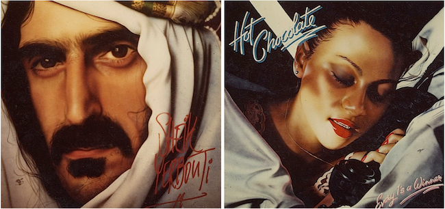 Alan Bonds airbrushed 6-by-6-foot album covers such as these for Tower’s San Francisco store from 1977 to 1981.