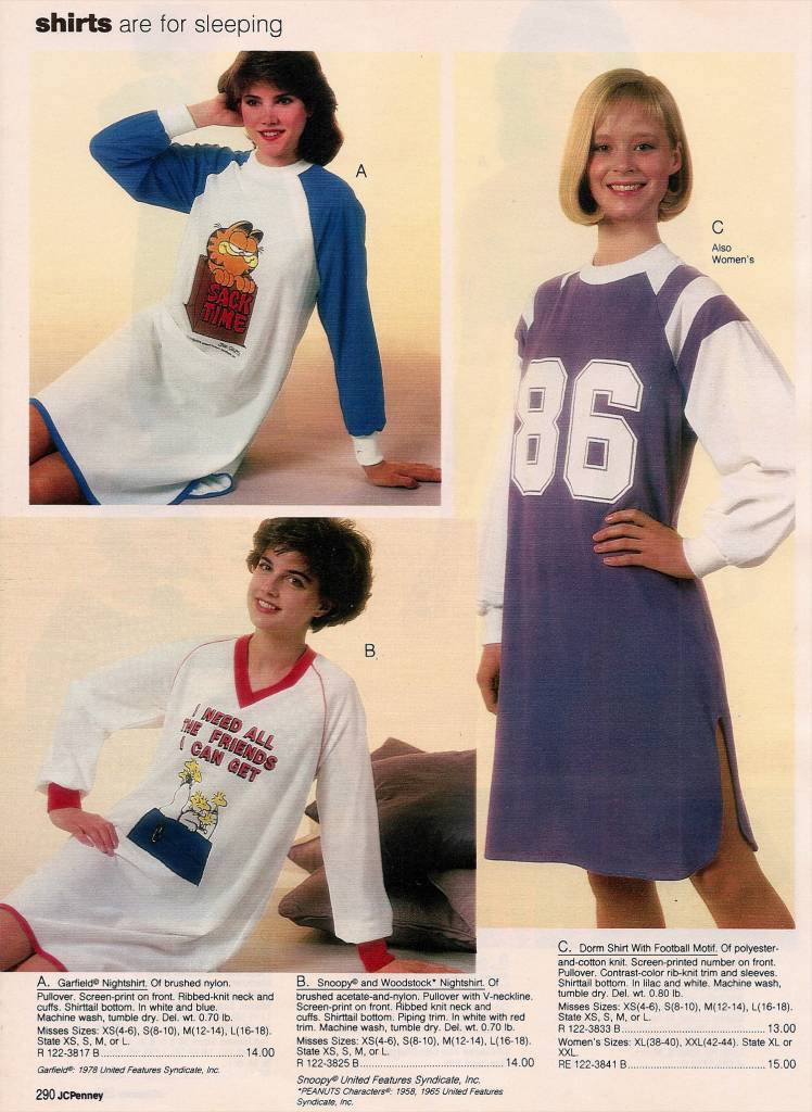 Frilly Nightgowns To Garfield Pajamas 1980s Women S Sleepwear Catalog Pages Flashbak