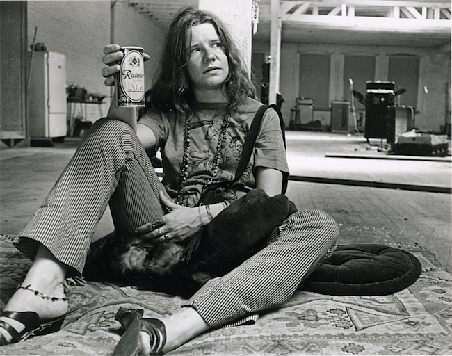 Janis Joplin of Big Brother and the Holding Company at the band's rehearsal space in 1967