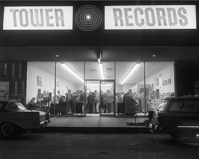 Russ Solomon’s first official Tower Records opened in 1961 on Watt Avenue in Sacramento. (Image courtesy Gravitas Ventures)